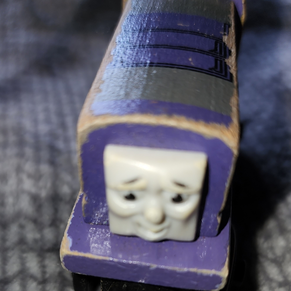 Thomas & Friends Wooden Railway Splatter toy Purple and Gray Wooden Train Toy